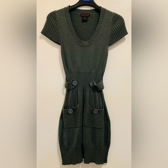 Juniors sweater dress with pockets gray size large - Picture 2 of 4